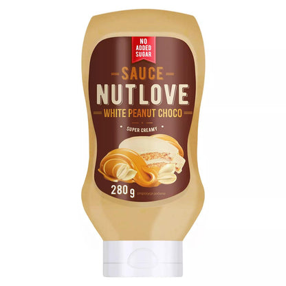 Nutlove White Peanut Choco Sauce, super cremig, ohne zugesetzten Zucker, 280g