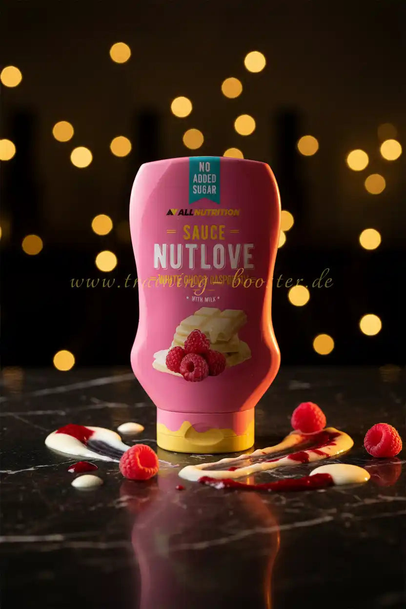 AllNutrition Nutlove Sauce White Choc Raspberry, zuckerfrei, mit Himbeeren und weißer Schokolade
