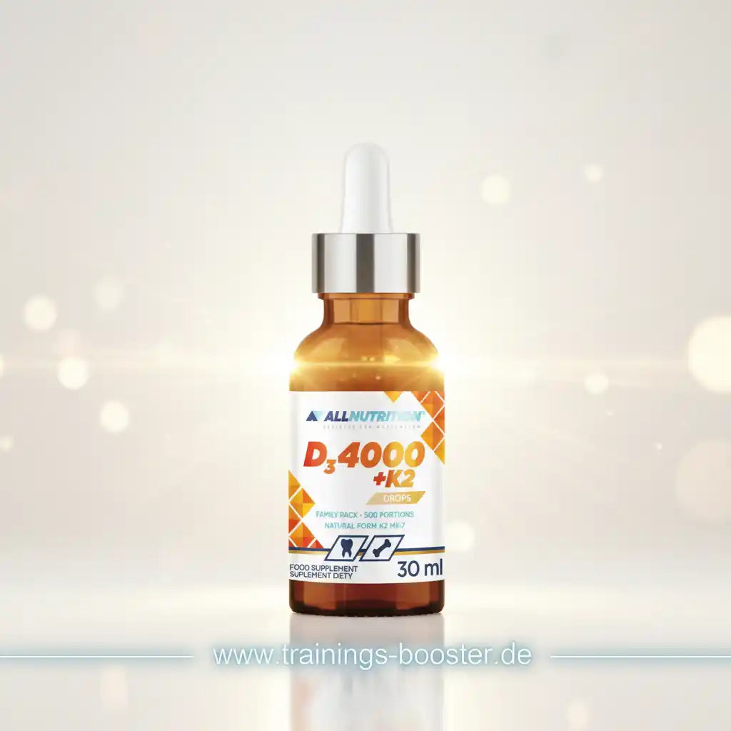 D3 4000 + K2 Tropfen Nahrungsergänzungsmittel mit Pipette, 30 ml Flasche für Immunsystem und Knochen
