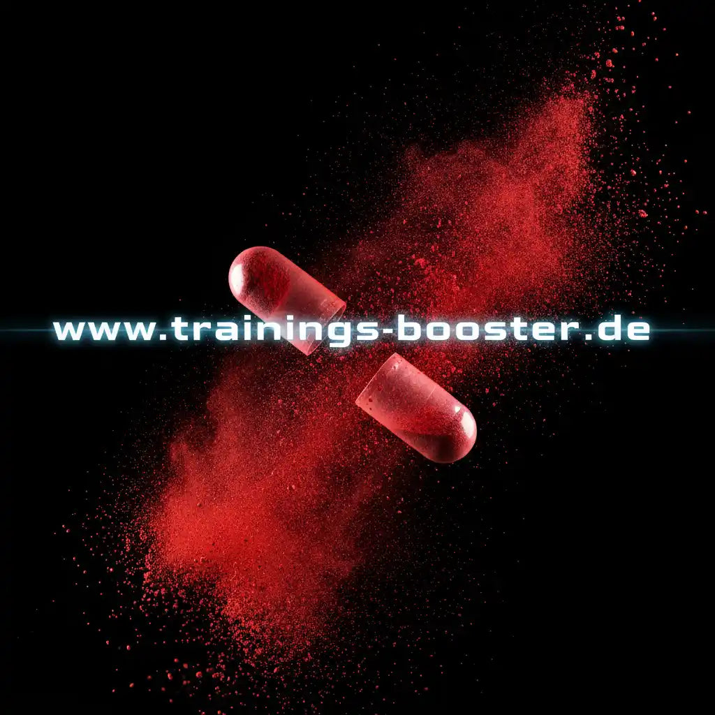 Rote Kapsel mit Pulverexplosion – Sportnahrung & Booster für Training
