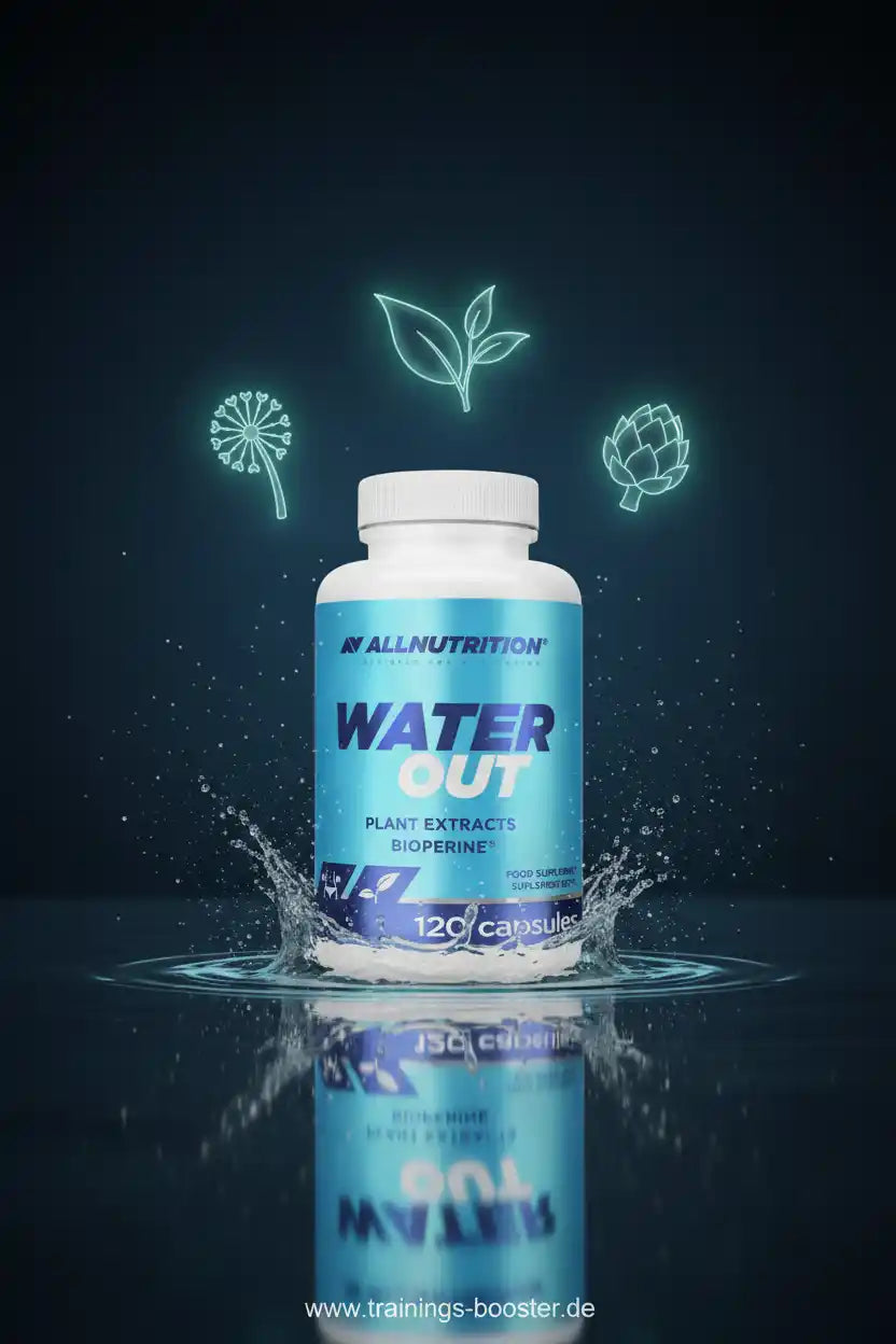 Wasser-Aus-Booster mit Pflanzenextrakten und Bioperine, 120 Kapseln für Sport und Fitness