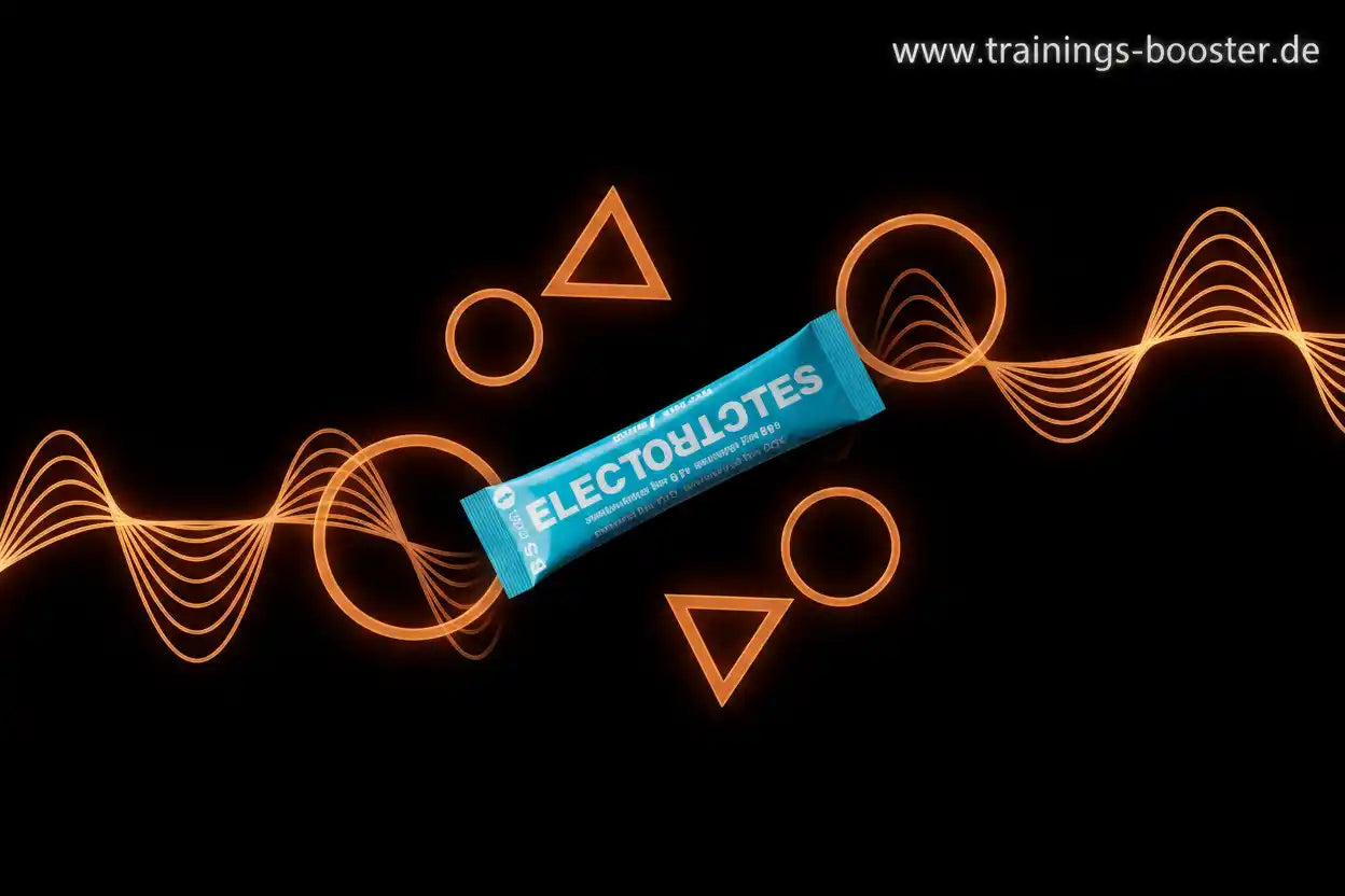 Elektrolyt-Booster für Sport und Training mit leuchtenden geometrischen Formen