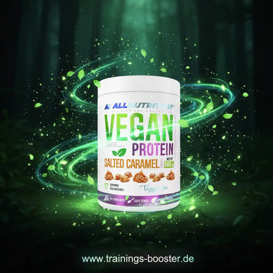 Vegan Protein Pulver Salted Caramel von AllNutrition, 500g, pflanzlich, leicht mixbar, für Sport & Training