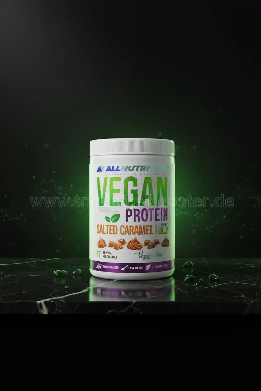 Vegan Protein Pulver Salted Caramel Geschmack, 500g, pflanzliches Eiweiß für Sportler