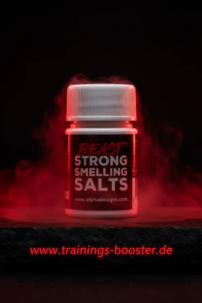 Beast Strong Smelling Salts in roter Rauchumgebung – Nahrungsergänzung für Sport & Training