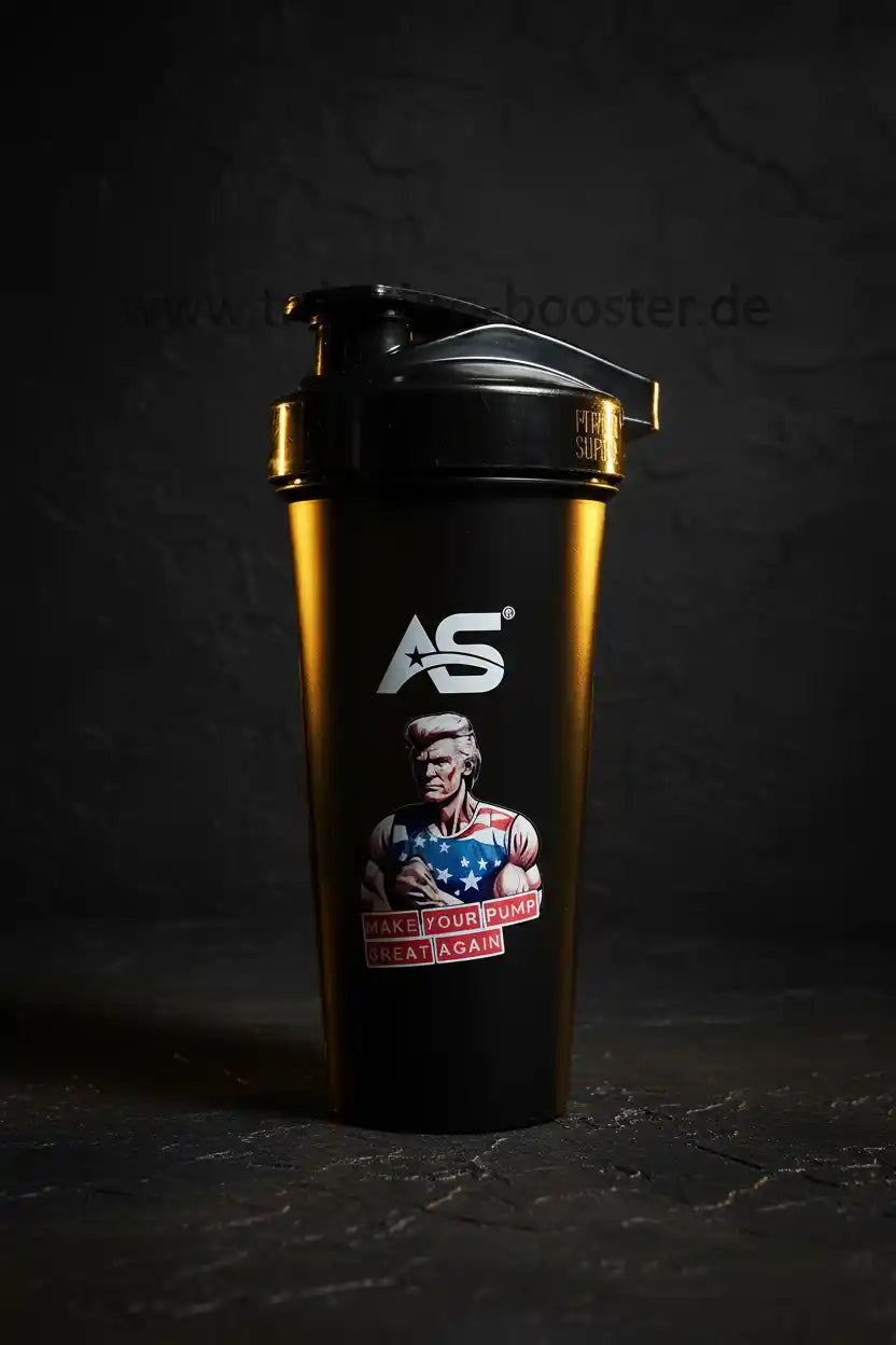 AS Shaker mit 'Make Your Pump Great Again' Design, ideal für Sportler und Fitness-Enthusiasten