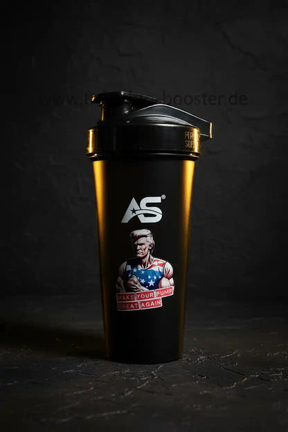 AS Shaker mit 'Make Your Pump Great Again' Design, ideal für Sportler und Fitness-Enthusiasten
