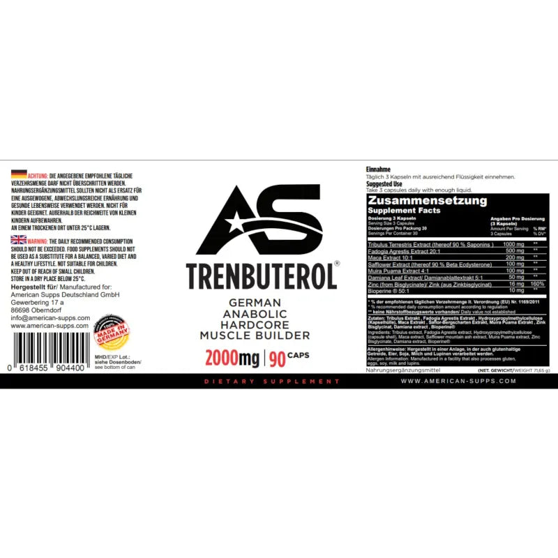 American Supps Trenbuterol Test-Booster 90 Kapseln - trainings-booster.de