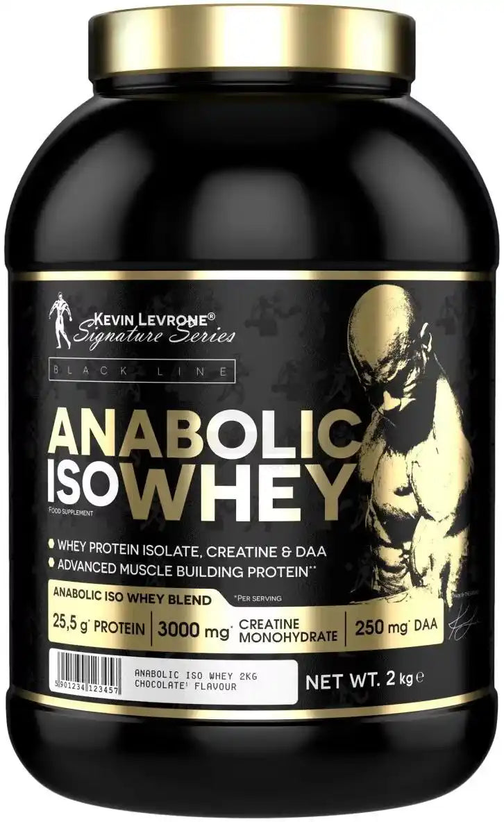 Kevin Levrone Anabolic Iso Whey Protein Powder, 2kg, Schokoladen-Geschmack, mit Kreatin & DAA für Muskelaufbau