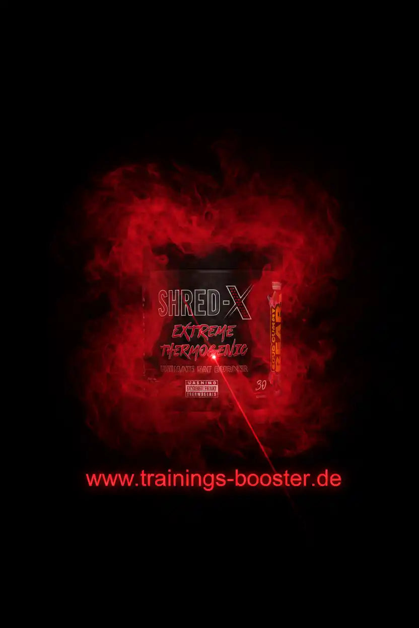 SHRED-X Extreme Thermogenic Fatburner mit rotem Raucheffekt und Laserstrahl