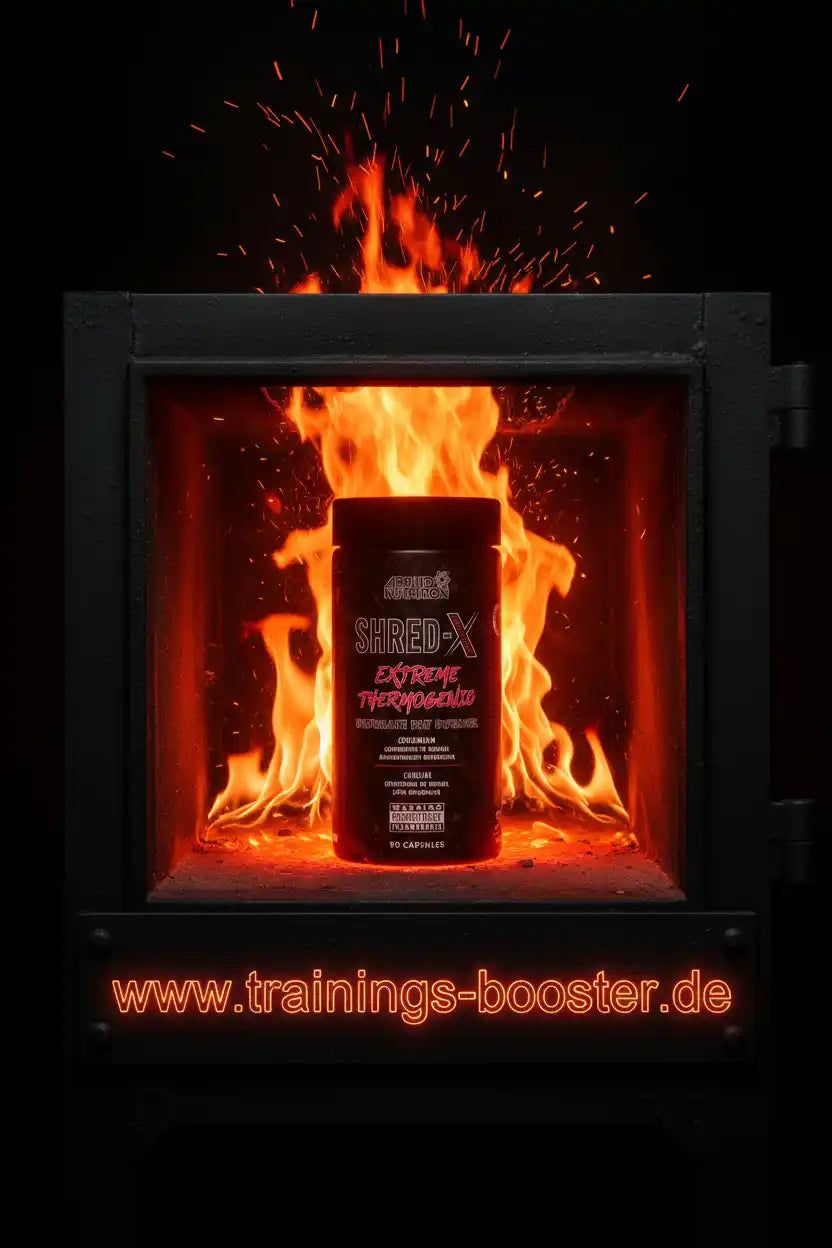 SHRED-X Extreme Thermogenics Fatburner in Flammen – intensiver Fettverbrenner für Sportler