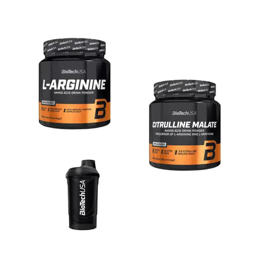 Arginine 300g + Citrulline 300g Pack + Shaker - trainings-booster.de