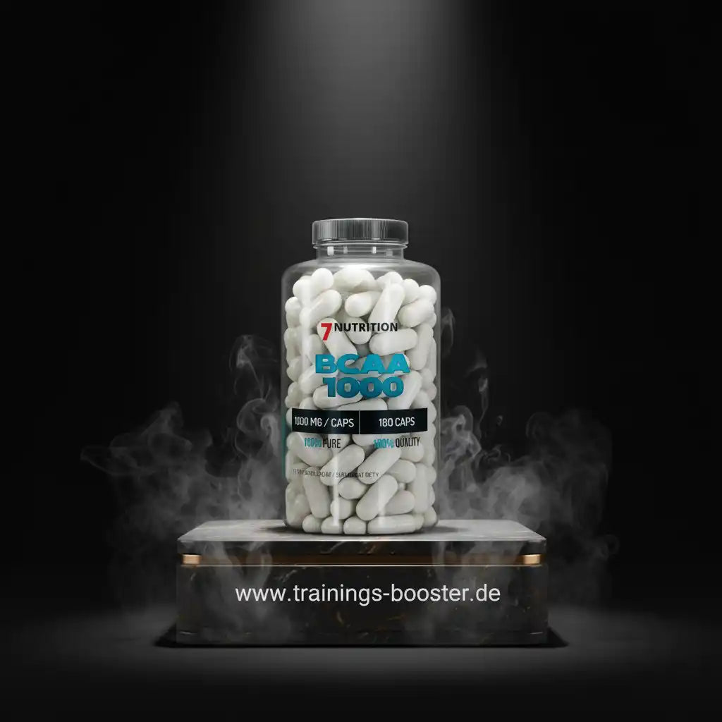 BCAA 1000 Kapseln von 7 Nutrition – 180 Caps, 1000 mg pro Kapsel, rein & hochwertig für Sport und Training
