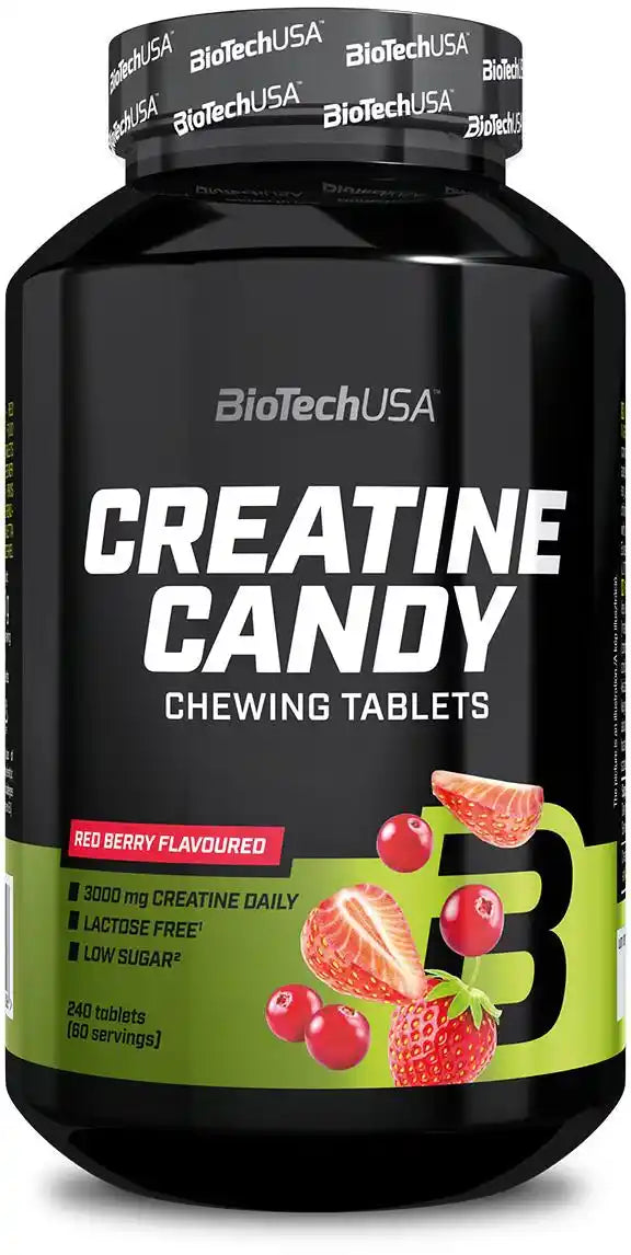 BioTech USA Creatine Candy, 240 Kautabletten Red Berry - trainings-booster.de