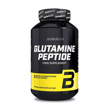 BioTechUSA Glutamin Peptide Nahrungsergänzungsmittel, 180 Kapseln, Sportnahrung für Training und Muskelaufbau