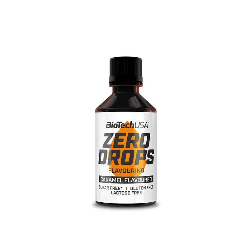 BioTechUSA Zero Drops Karamell Geschmack, zuckerfrei, glutenfrei, laktosefrei