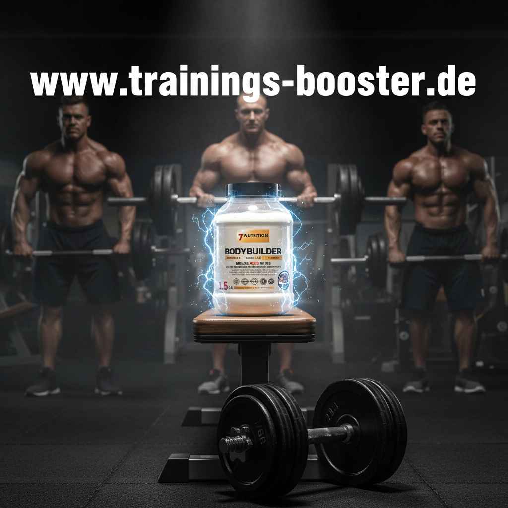 Bodybuilder Muskelbooster mit Elektroeffekt im Fitnessstudio