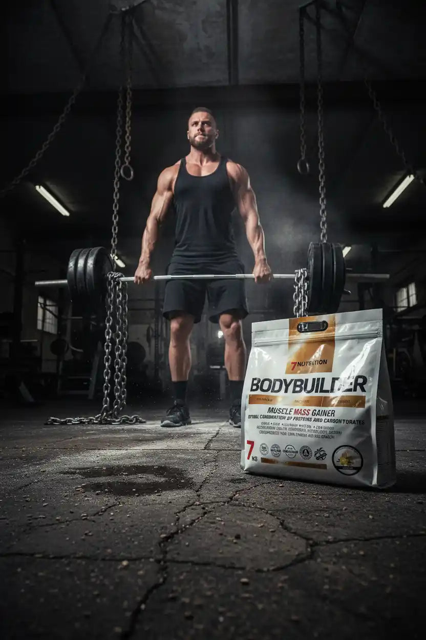 Muskelaufbau mit Bodybuilder Muscle Mass Gainer – Krafttraining im Fitnessstudio