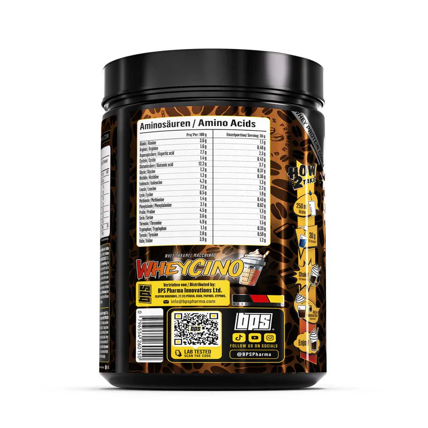 WheyCino Aminosäuren-Booster mit Koffein, ideal für Sportler und Fitness-Enthusiasten