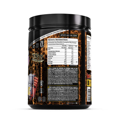 Whey Protein Konzentrat mit Kaffee-Geschmack, Nährwertangaben und BCAA 4,7g pro Portion