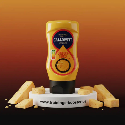 Callowfit Cheddar-Käse Sauce mit wenig Zucker, ideal für Sportler und Fitness-Enthusiasten