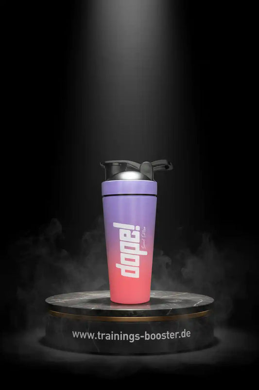 Dope! Shaker in Lila-Rosa für Sportnahrung und Booster, ideal für Fitness und Training