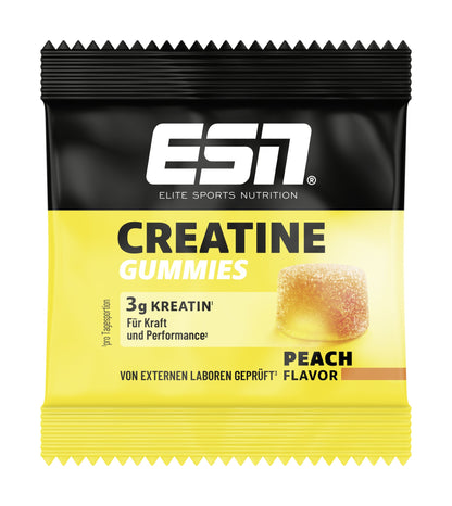 ESN Creatine Gummies Peach Flavor mit 3g Kreatin für Kraft & Performance, Sportnahrung