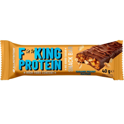 King Protein Snack Bar mit Karamell-Erdnuss-Geschmack, hoher Ballaststoffgehalt, ohne zugesetzten Zucker