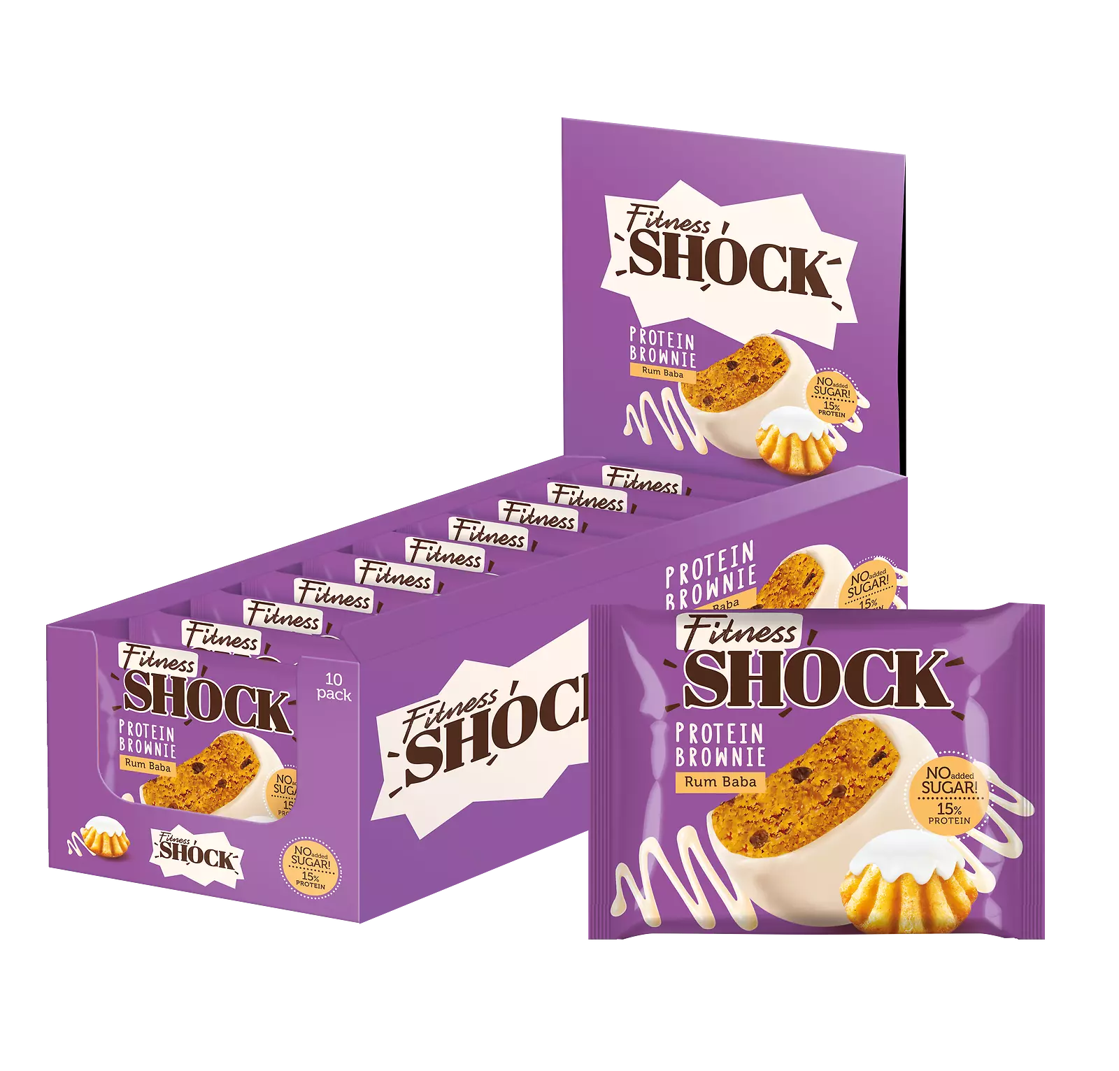 Fitness SHOCK® PROTEIN BROWNIE 10 x 50g - trainings-booster.de
