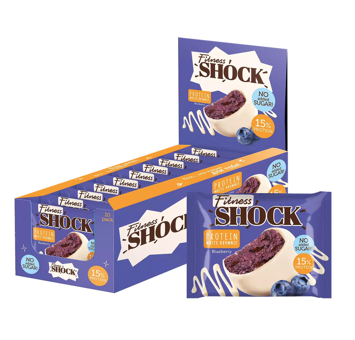 Fitness SHOCK® PROTEIN BROWNIE 10 x 50g - trainings-booster.de