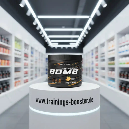 Pre-Workout Bomb von 7Nutrition, Orange Geschmack, 240g, ideal für Sport und Training