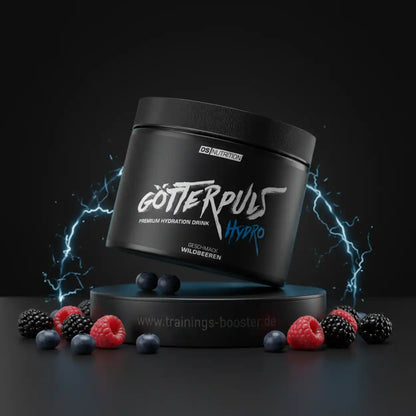Götterpuls Hydro Premium Hydration Drink Wildbeeren Geschmack mit Beeren und Energieeffekt