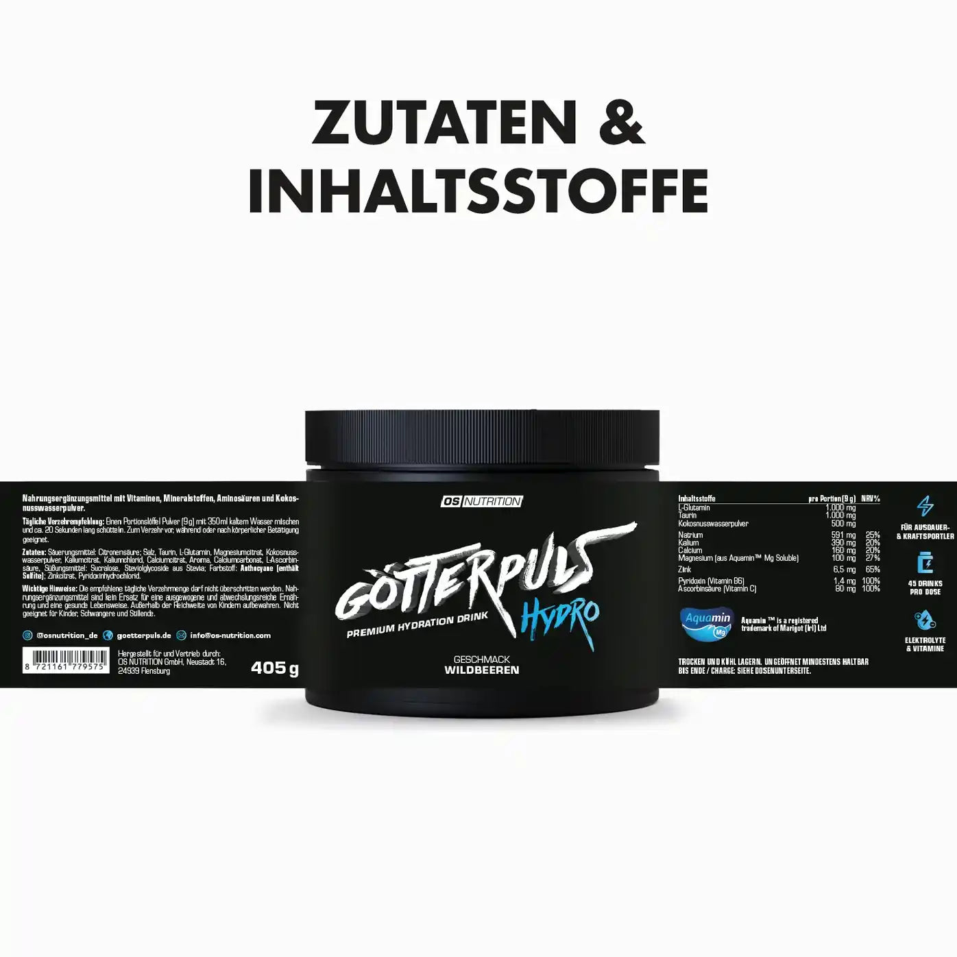 Götterpuls Hydro Wildbeeren – Premium Hydration Drink mit Elektrolyten & Vitaminen für Sportler