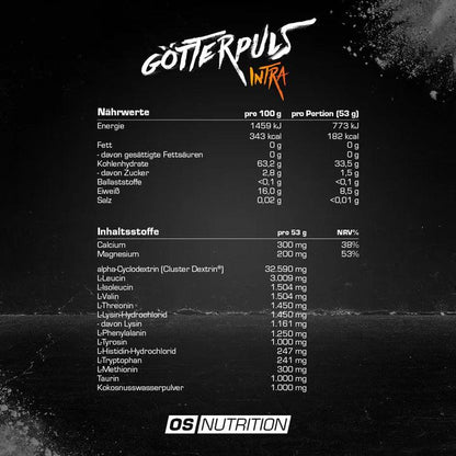 GÖTTERPULS® INTRA – PREMIUM INTRA WORKOUT DRINK 1.060G - trainings-booster.de