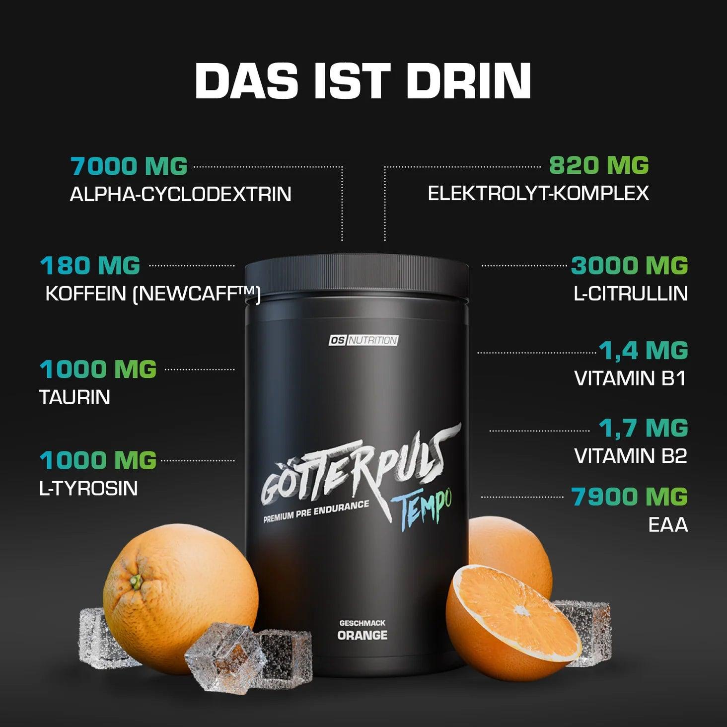Götterpuls® Tempo - Premium Pre Endurance 560g - trainings-booster.de