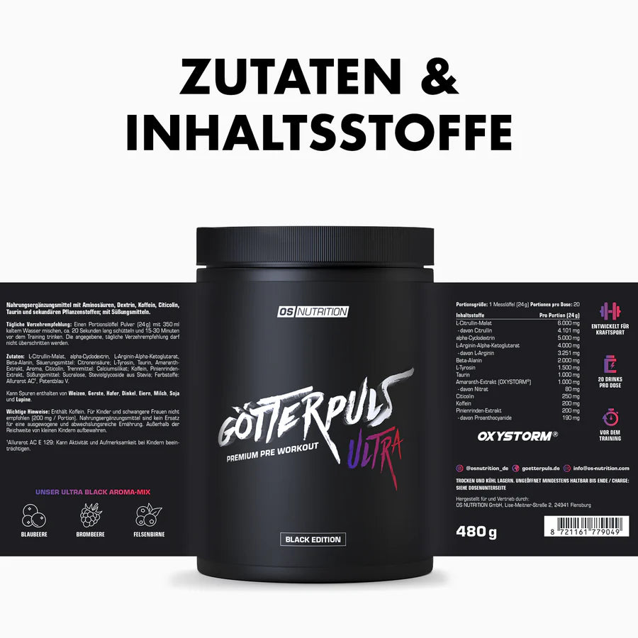 Götterpuls® ULTRA - Premium Pre Workout 480g - trainings-booster.de