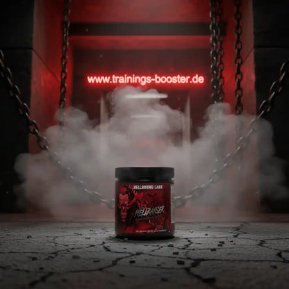Hellbound Labs Hellraiser Booster - intensiver Trainingsbooster mit rotem Design und Raucheffekt