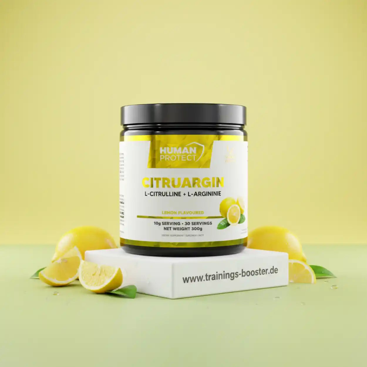 Human Protect Citruargin L-Citrullin und L-Arginin Nahrungsergänzungsmittel mit Zitronengeschmack