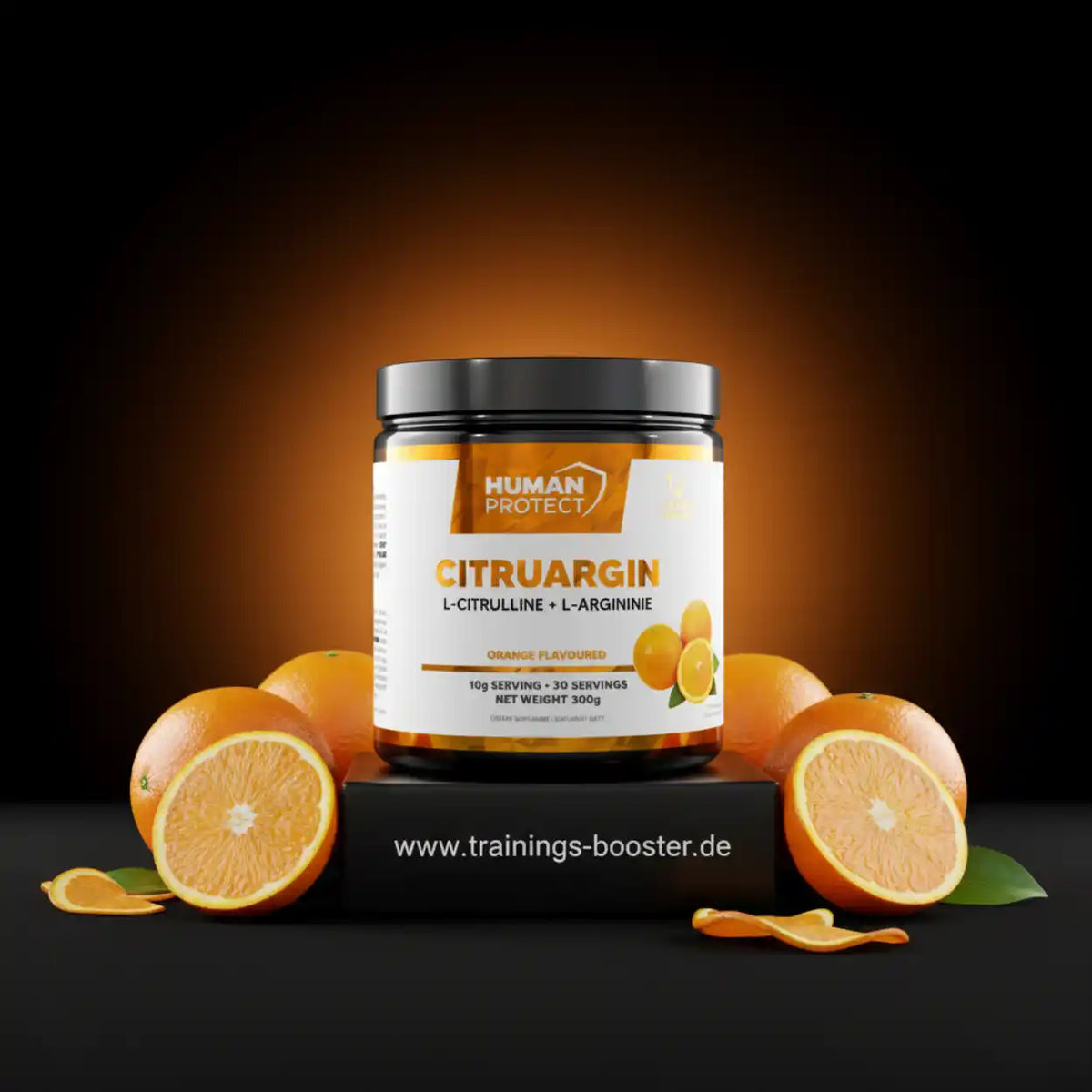 Human Protect Citruargin Nahrungsergänzungsmittel mit L-Citrullin und L-Arginin, Orangen-Geschmack