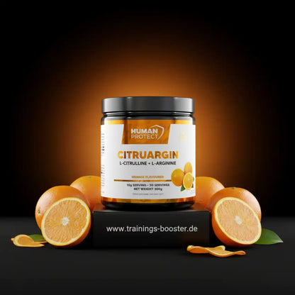 Human Protect Citruargin Nahrungsergänzungsmittel mit L-Citrullin und L-Arginin, Orangen-Geschmack
