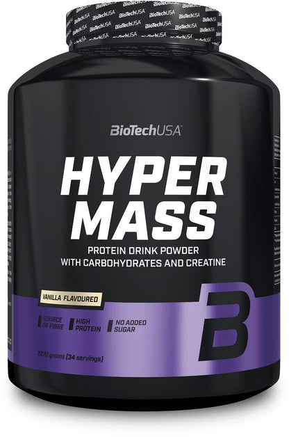 BioTechUSA Hyper Mass Protein Powder mit Kohlenhydraten & Kreatin, Vanille, 2270g