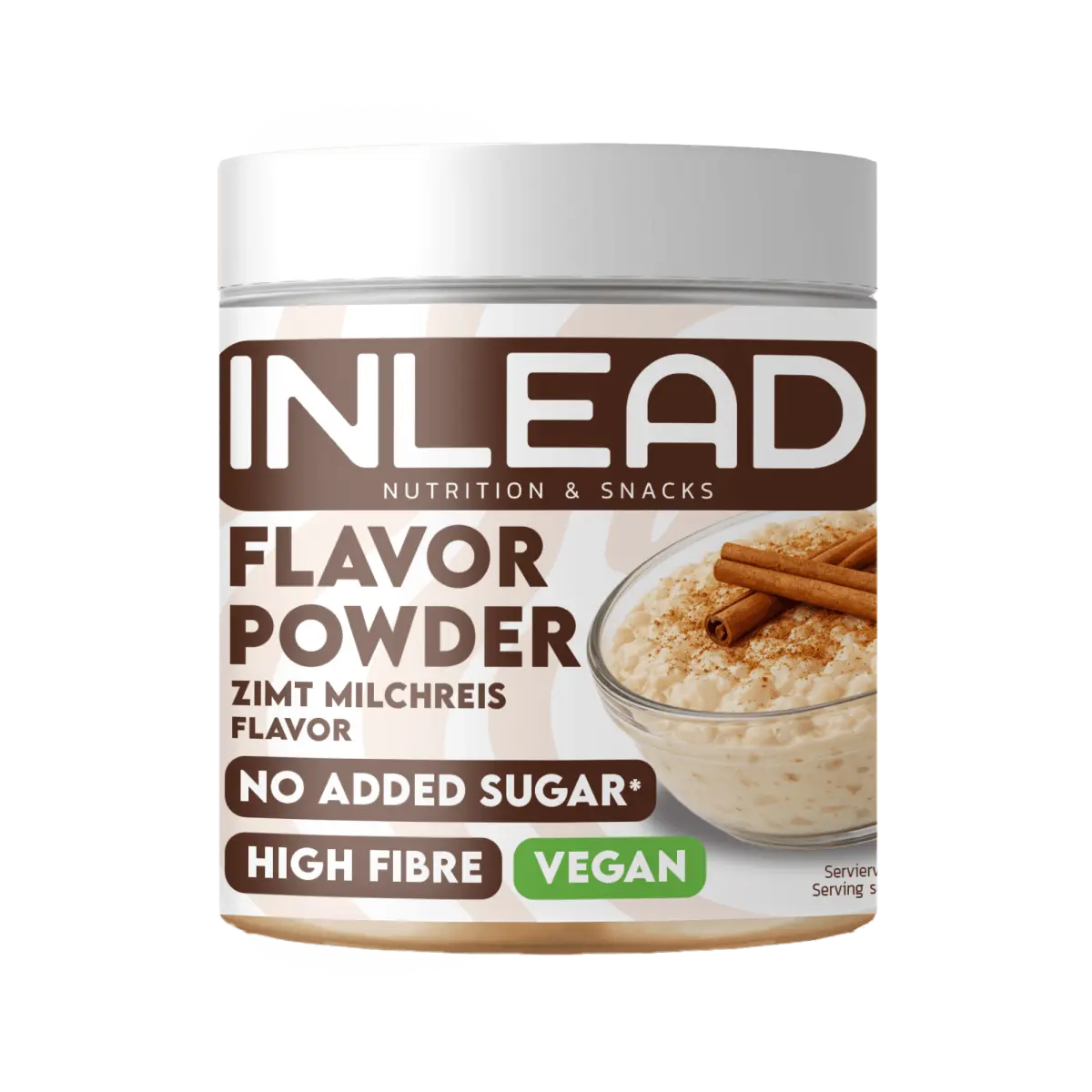 Inlead Nutrition Flavor Powder in Zimt Milchreis Geschmack, vegan und ohne Zuckerzusatz