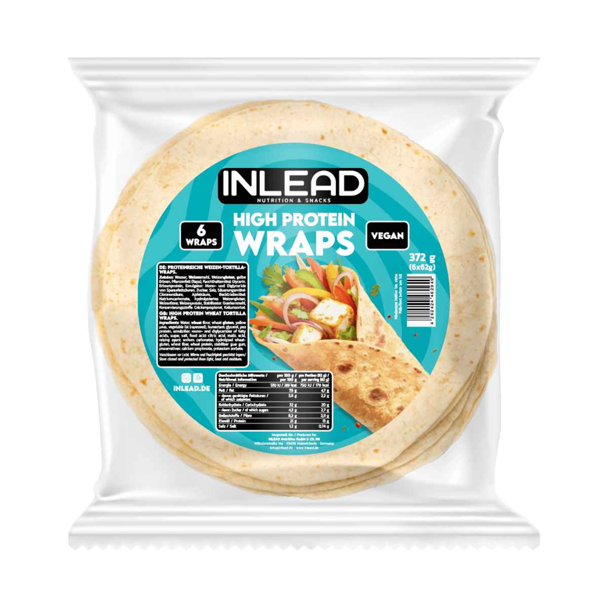 Inlead High Protein Wraps 6 Stück a´ 62g - trainings-booster.de