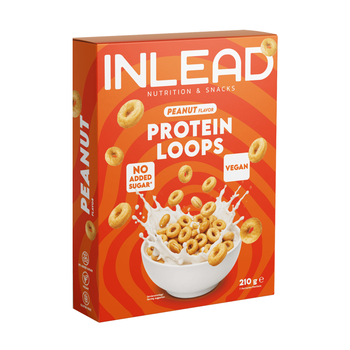 INLEAD Protein Loops Erdnussgeschmack, vegan, ohne zugesetzten Zucker, 210g