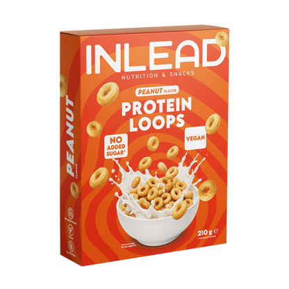 INLEAD Protein Loops Erdnussgeschmack, vegan, ohne zugesetzten Zucker, 210g