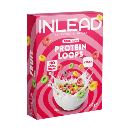 INLEAD Protein Loops, Fruchtaroma, vegan, ohne zugesetzten Zucker, 210g