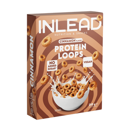 INLEAD Protein Loops Zimtgeschmack, vegan, ohne zusätzlichen Zucker, glutenfrei, 210g