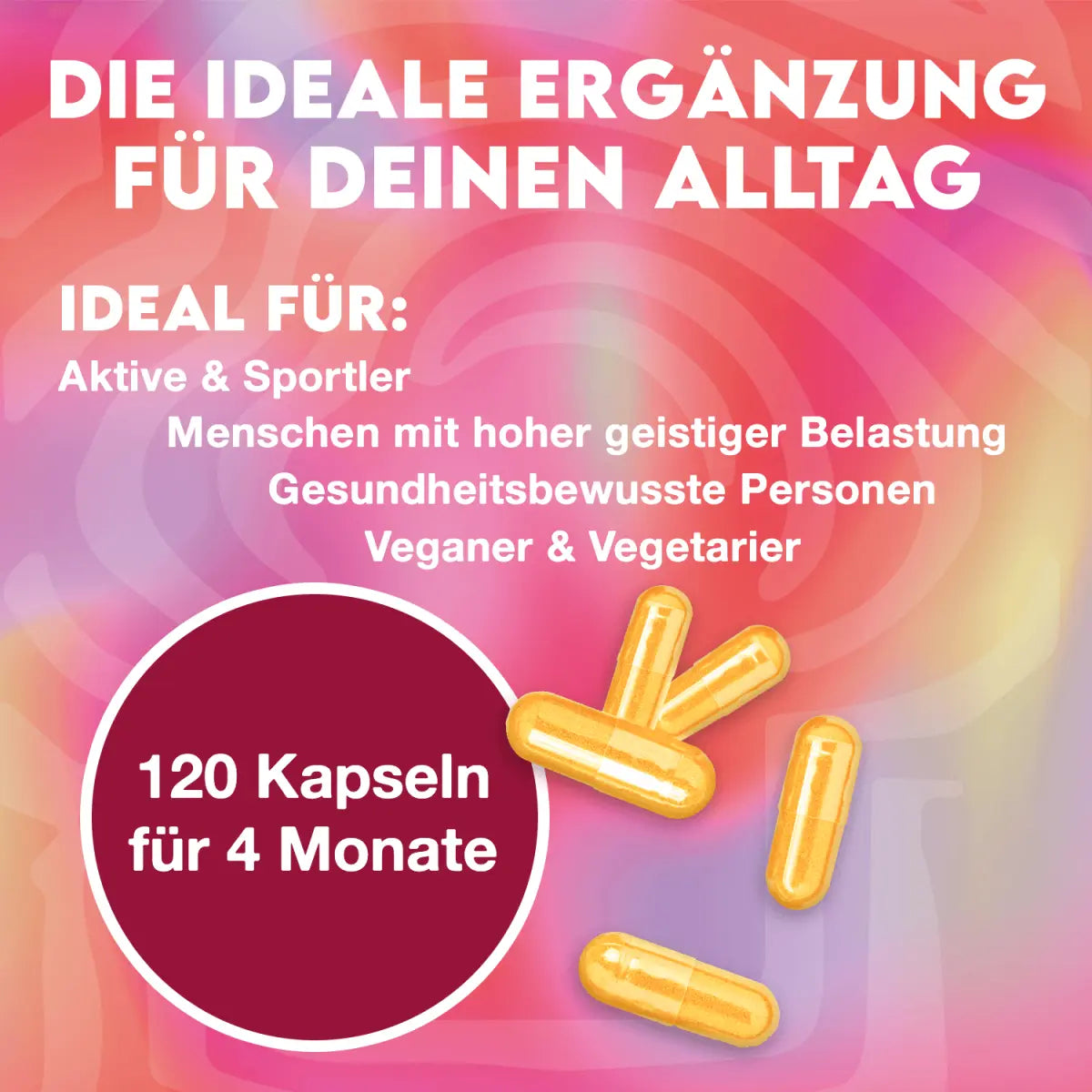 Vitamin B Komplex Kapseln, 120 Stück, Nahrungsergänzung für Sportler und Veganer