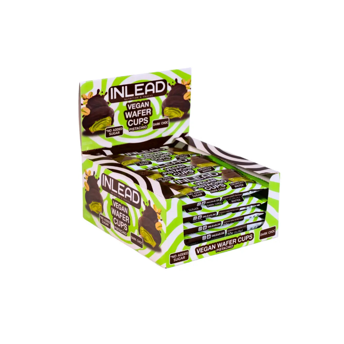 Inlead Wafer Cups 15x50g Vegan Pistachio Dark Choc - trainings-booster.de