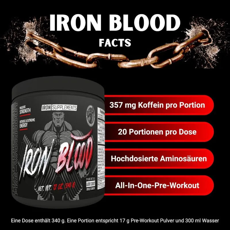 Iron Blood Pre-Workout Booster 340g - trainings-booster.de